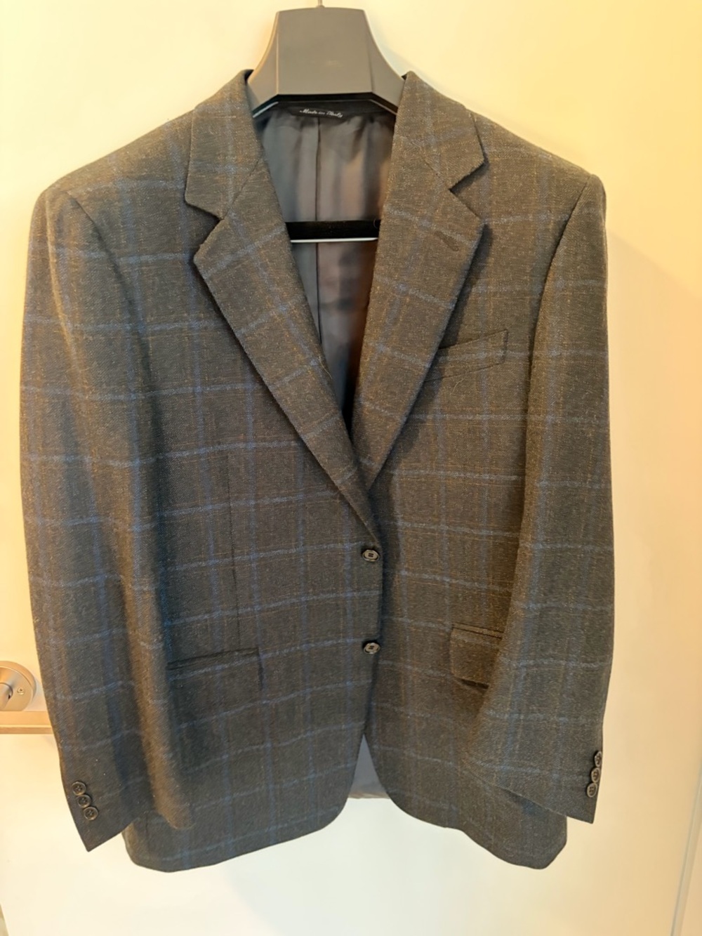 Canali Charcoal Gray Windowpane Sport Coat - 100% Wool